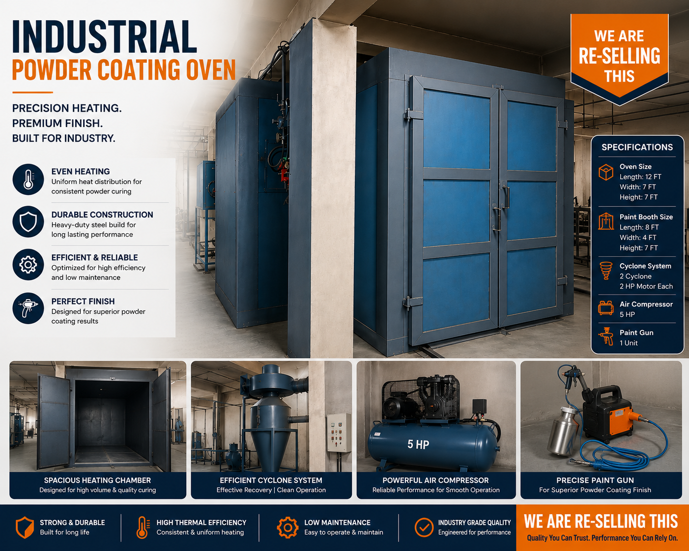 Industrial Powder Coating Oven (Full Set) with Compressor 