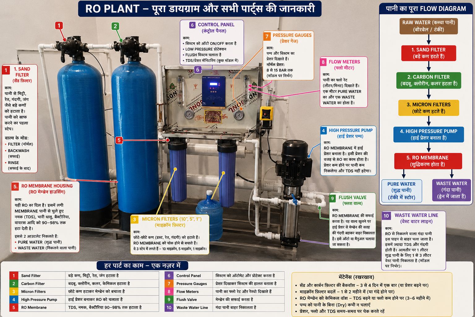Ro water system plant