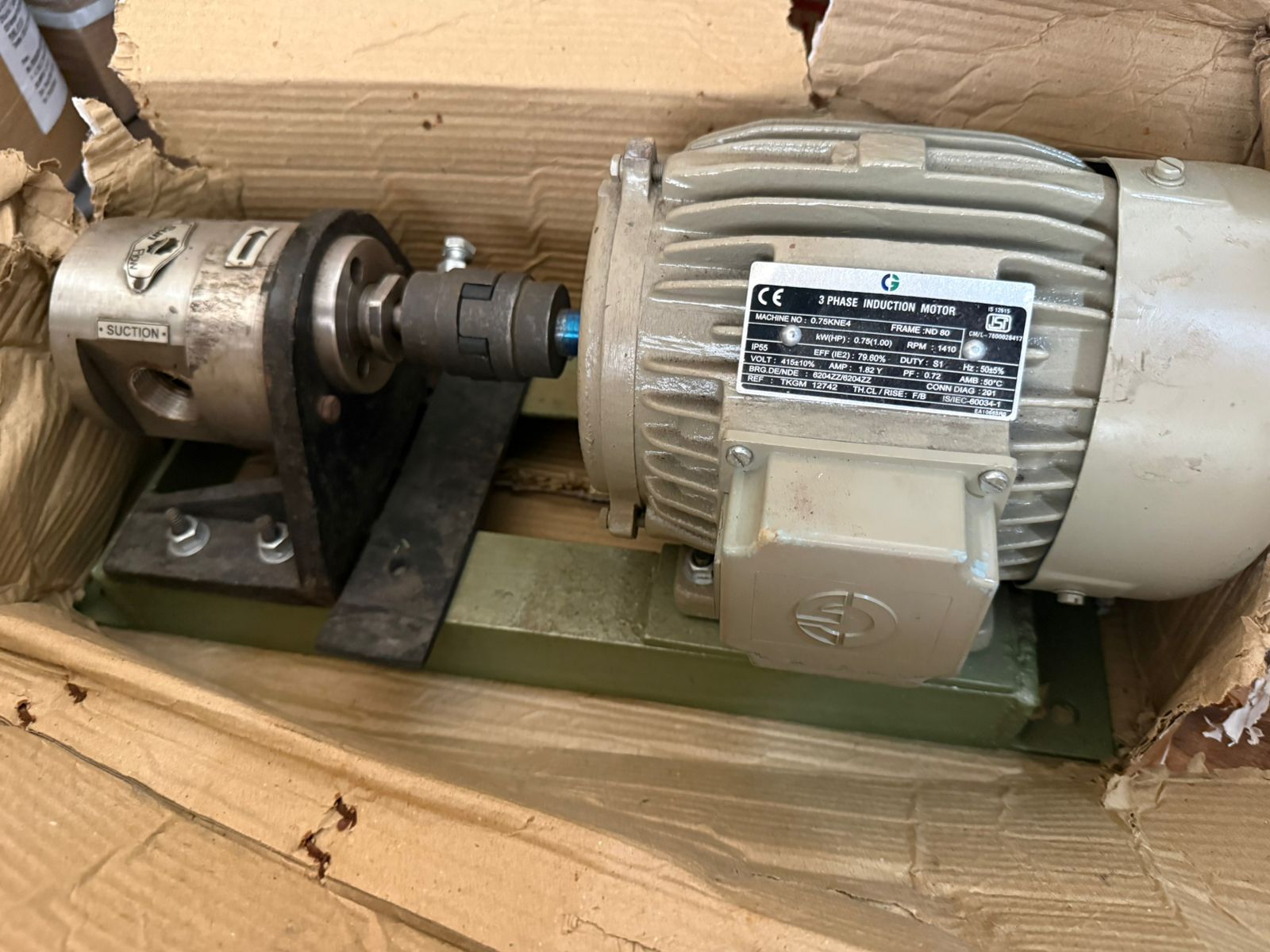 SUNFLOW Gear Pump + Crompton 1 HP 3-Phase Motor Complete Assembly- 2026- Brand new condition